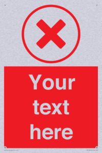 Custom red background, red cross in circle sign